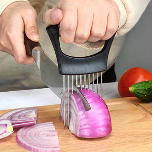 Hachoir de cuisine moderne en acier inoxydable Nouvelle aiguille d'oignon Style PP Poignée pour hacher les légumes Fruits Outil essentiel <span class=keywords><strong>du</strong></span> <span class=keywords><strong>cuisinier</strong></span> - Product Image 2