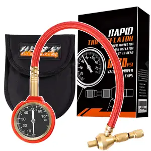 4x4 Rapid Tire Deflator Kit 0-70PSI Tire Pressure Gauge/Air Down Master/for Offroad Tire of Jeep, Truck & ATV