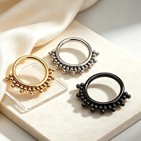 Anneaux de septum en titane ASTM F136, anneaux de nez ronds 16G, boucles d'oreilles à segment articulé en CZ pour tragus, cartilage, hélix, bijoux de piercing corporel