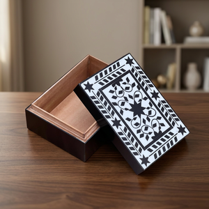 Latest Arrival Timeless Creation Jewelry Storage <b>Box</b> Wood Bone Resin Inlays Sculpture Pattern For Holiday <b>Keepsake</b> Craft Gift - Product Image 1