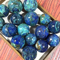 Esferas de Cristal Azurita de Alta Calidad, Bola de Cristal Pulida, Colección de Arte Folclórico, Regalos de Boda, Adornos para Negocios