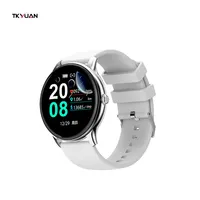 Tkyuan smartwatch, relógio inteligente esportivo para mulheres e homens, à prova d' água, rastreador de fitness
