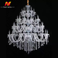 Lustre suspendu sur mesure de luxe extra large pour salle de banquet de mariage, hôtel, style vintage, LED moderne, cristal