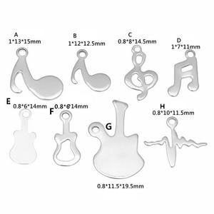 Colgantes <span class=keywords><strong>de</strong></span> clave <span class=keywords><strong>de</strong></span> sol Nota musical y abalorios <span class=keywords><strong>de</strong></span> latido del corazón ECG <span class=keywords><strong>de</strong></span> acero inoxidable para la fabricación <span class=keywords><strong>de</strong></span> joyas - Product Image 2