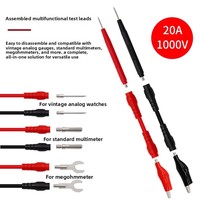 Sondes de test détachables en cuivre 20A/1000V pour multimètre, 16-en-1, 22-en-1, type à assemblage fileté, pointes de sonde de haute qualité sans soudure