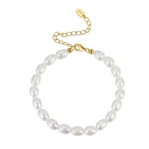 Wholesale Natural Freshwater <b>Pearl</b> <b>Bracelet</b> Sterling <b>Silver</b> 925 Gold Plated Jewelry <b>Pearl</b> <b>Bracelet</b> - Product Image 1