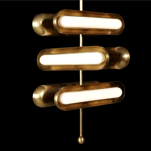 Lampadario Moderno in Stile Art Deco Personalizzato, Riproduzione Vintage <span class=keywords><strong>con</strong></span> <span class=keywords><strong>Paralume</strong></span> in Vetro e Pelle per Casa di Campagna - Product Image 4