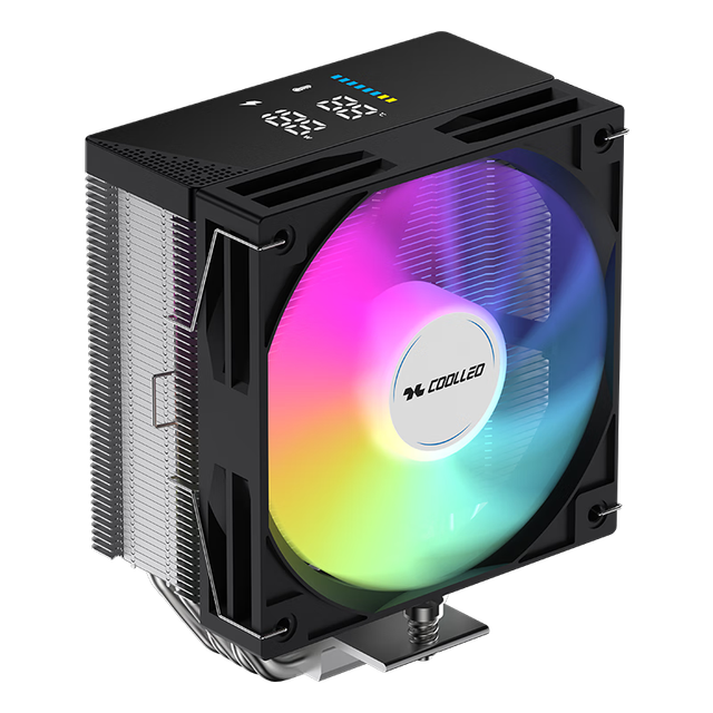 New Product COOLLEO P50i DIG 5 HeatPipe Air-Cooler Radiator Intelligent Digital Display Temperature Computer Case Fan