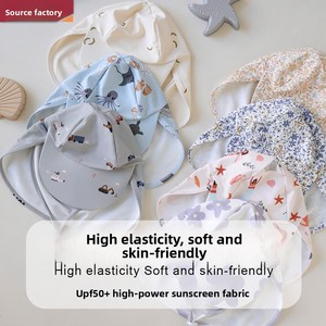 <span class=keywords><strong>Chapeau</strong></span> de bain pour bébé et enfant, protection solaire UPF 50, séchage rapide, large bord, sangle sous le menton, idéal pour l'été - Product Image 4