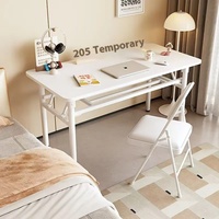 Table pliante en acier inoxydable pour un usage domestique Bureau d'étude de salle à manger simple Aucune installation requise pour le stock de bureau de location de maison
