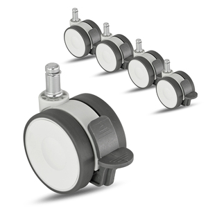 Roulettes médicales silencieuses en TPR <span class=keywords><strong>de</strong></span> 4 pouces avec frein horizontal et roulettes pivotantes verrouillables pour lits d'hôpital - Product Image 1