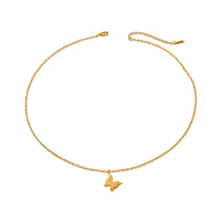 Collar con Colgante de Mariposa Religiosa con Caligrafía de Alá, Joyería de Moda Musulmana Islámica Árabe de Acero Inoxidable, Venta al por Mayor para Eid y Ramadán