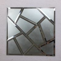 Mosaïque de miroirs disco en verre de taille personnalisée au design moderne, avec dos argenté/doré/coloré, bords biseautés, pour décoration murale CE