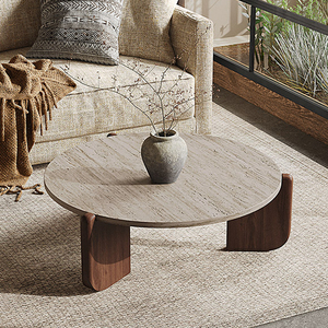 Cheap Wholesale Small Coffee Table Minimalist Style Nordic Wooden Round Coffee Table Modern Luxurious Living Room Coffee Table