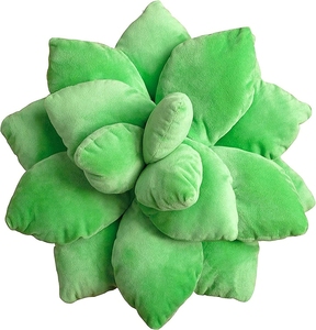 Almohada tejida de cactus suculentas 3D 100% poliéster Anti-Pilling para decoración de jardín y hogar - Product Image 1
