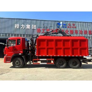 รถบรรทุก Chengli 6x4 แบบดัมพ์พร้อมเครนบูมพับได้ พร้อมเครนติดรถบรรทุกสำหรับจับสินค้า รถบรรทุกแบบเทท้ายพร้อมตะขอเกี่ยว - Product Image 3