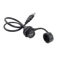 Conector USB Tipo A Macho para Soldar, USB 3.0/2.0, con Cable USB Hembra a Macho, Clasificación IP67, Contactos de Aleación de Cobre