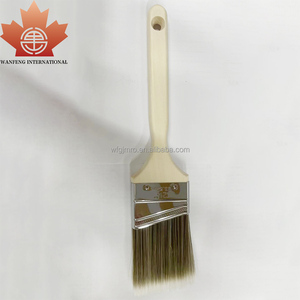 Pennello Professionale Angolato con Manico Lungo in <span class=keywords><strong>Legno</strong></span> Grezzo Non Verniciato da 2,5 Pollici <span class=keywords><strong>per</strong></span> Pittura al Lattice e Lavori di Rifinitura - Product Image 1