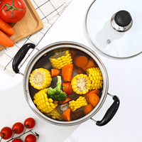 Lot de 10 ustensiles de cuisine en acier inoxydable, ensemble de casseroles avec couvercle en verre, poignée résistante à la chaleur JS, pour la cuisine
