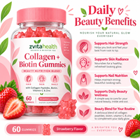 Gummies véganes de biotine à marque privée avec collagène pour la croissance des cheveux, la santé de la peau et des ongles, saveur personnalisée, faible MOQ, supplément de beauté en vrac