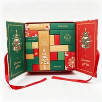 Boîte d'emballage en papier de Noël de luxe personnalisée, boîte rigide en carton pour emballage de Noël, boîte cadeau pour chapeau et chaussettes, boîte cadeau pour emballage de cadeaux