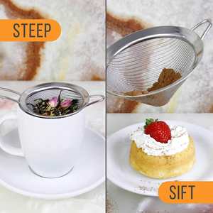 Juego de 3 Coladores Cónicos de Acero Inoxidable de Primera Calidad, Malla Extra Fina, para Colar, Escurrir y Filtrar Café - Product Image 4