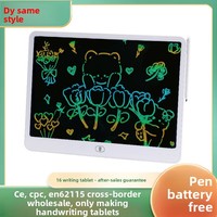 Tablette d'écriture LCD 16 pouces pour le dessin des enfants et le gribouillage, en plastique, design carré, type tableau noir