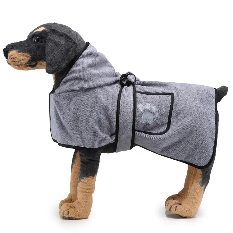 カスタム犬乾燥バスローブペットシャワーポンチョソフトタオルバスローブ犬有機マイクロファイバーペット犬バスローブタオル
