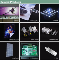 Boîte à lumière LED personnalisée à cadre en aluminium rétroéclairé sur un seul côté, tissu SEG, boîte à lumière publicitaire pour intérieur et extérieur