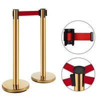 Poteau de guidage de foule rétractable en acier inoxydable à prix réduit – Or, Argent, Noir – Barrière de contrôle de foule
