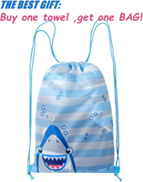 Haute qualité personnalisé dessin animé impression microfibre Polyester enfants enfants Surf bébé à capuche plage Poncho serviette avec un sac