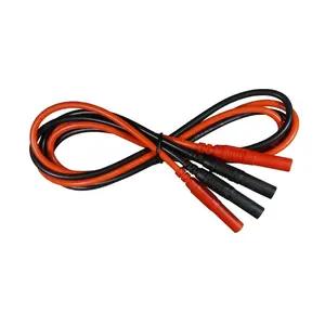 Test Cable Lead 4mm Banana Plug Straight Straight 14Awg Super Soft Silicone 1 meter long