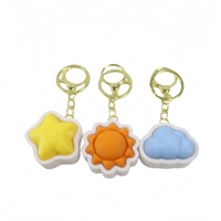 Porte-clés anti-stress créatif en PLA imprimé en 3D, motif soleil, étoile, nuage, nébuleuse, sonore, mignon, style chinois, gadget pour sac
