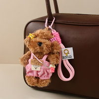 Porte-clés et breloque en peluche ours chiot fait main original, mignon, pour sac de voyage et pendentif de voiture, cadeau, vente transfrontalière, faible MOQ, personnalisable