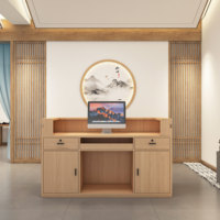 Nouveau comptoir de réception commercial de style chinois pour hôtels/boutiques/gîtes/centres de bien-être - Petit comptoir de bar minimaliste en MDF