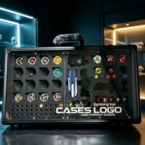 Boîte de rangement pour lanceur de toupies de combat, étui de transport portable en aluminium et acrylique transparent - Product Image 1