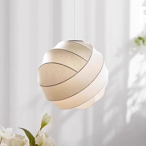 Lámpara colgante de seda Fairy Ball, base de bombilla E27 redonda de 45cm para dormitorio, sala de estar, candelabro de estilo Zen - Product Image 3