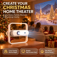 Projecteur portable MINI Android 14 Full HD 4K 1080P pour cinéma maison et utilisation en extérieur avec mise au point électrique, 350 lumens ANSI WIFI BT.
