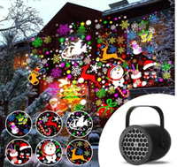 Projecteur laser de Noël avec 16 motifs, effet rotatif flocon de neige et Père Noël, lampe projecteur pour fêtes de fin d'année à la maison