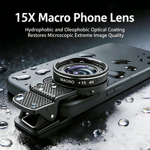 Objectif <span class=keywords><strong>macro</strong></span> professionnel pour téléphone portable 4K HD 37MM 15X pour cils, bijoux en diamant, smartphone, objectif <span class=keywords><strong>macro</strong></span> 30X - Product Image 1