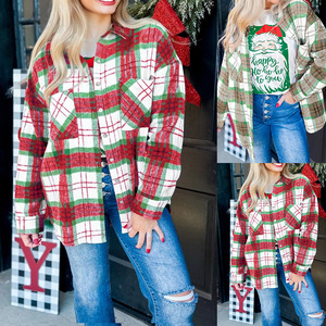 Cappotto scozzese Casual 2025 da <span class=keywords><strong>donna</strong></span> semplice nuova collezione <span class=keywords><strong>autunno</strong></span> <span class=keywords><strong>inverno</strong></span> per l'europa degli stati uniti natale - Product Image 2