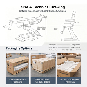 Muebles de Salón de Lujo, Camilla de Estética Cosmética con 3 Motores, Camilla de Estética Facial, Mesa de Tatuaje, Silla de Pedicura Eléctrica para Podología - Product Image 2