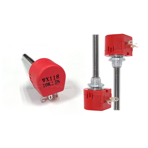Potenciómetro giratorio de bobinado de giro único WX118 original 1K 2K 5K 10K Ohm 2W <span class=keywords><strong>ABK</strong></span>, resistencias ajustables de bobinado de alambre de precisión rojo - Product Image 1