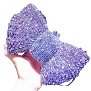 Femme Violet Sac de soirée Fête Papillon <span class=keywords><strong>Pochette</strong></span> Designer Embrayages Crystal Clutch Purse Rhinestone Purses Money Handbag Purple - Product Image 4