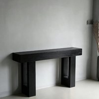 Table console en bois massif Wabi-Sabi, table d'appoint vintage étroite pour entrée/hall, table d'appoint pour canapé d'entrée