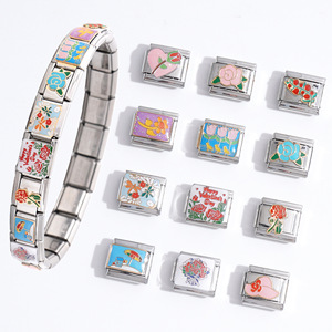 Pulsera Modular Italiana de Acero Inoxidable con Baño de Oro de 18K y Diseño de Flor para Mujer, Regalo, Joyería, Accesorio - Product Image 2