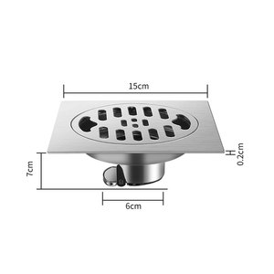 מטבח חדר אמבטיה מודרני נירוסטה אנטי חסימה עמיד בפני חרקים מסנן ניקוז רצפה נגד קורוזיה מרובע התקנה קלה - Product Image 6