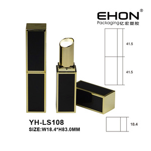 Black Matte Luxury <b>Plastic</b> Lipstick Tube with Screw Base 3-4g Capacity <b>Square</b> Empty Cosmetic Packaging <b>Container</b> - Product Image 1