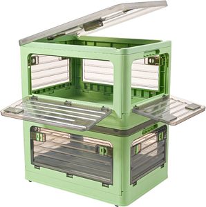 Large Capacity Lid <b>Storage</b> Box <b>Clothes</b> Quilt Collapsible PP Foldable Over 35L Underbed Sundry Organizer Wheels - Product Image 1