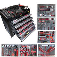 Coffre à outils de garage à 7 tiroirs, chariot d'atelier, armoire à outils robuste, 421 pièces